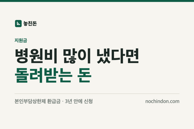 병원비 많이 냈다면 돌려받는 돈: 본인부담상한제 환급금 썸네일
